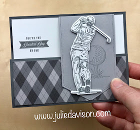 Stampin' Up! Country Club Clubhouse Golf Flap Fun Fold Card + VIDEO ~ www.juliedavison.com