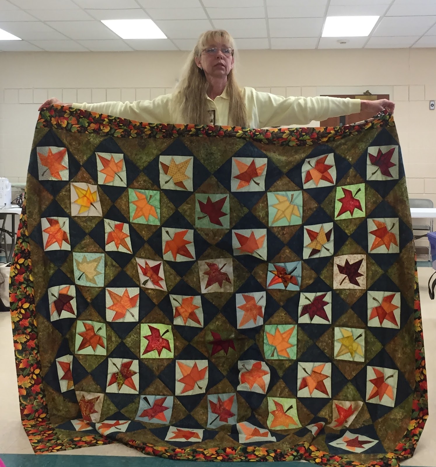 Quiltessa Patchwork palette One of "Burning leaves of Gatlinburg" quilts now belongs to Bonnie