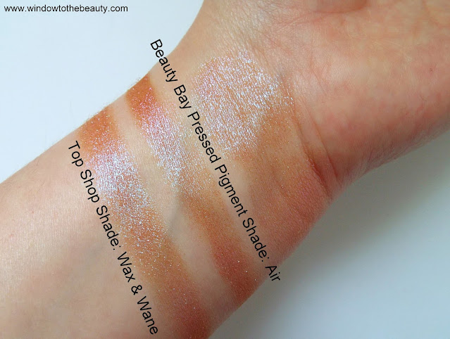 Beauty Bay Pressed Pigment Shade Air vs Topshop