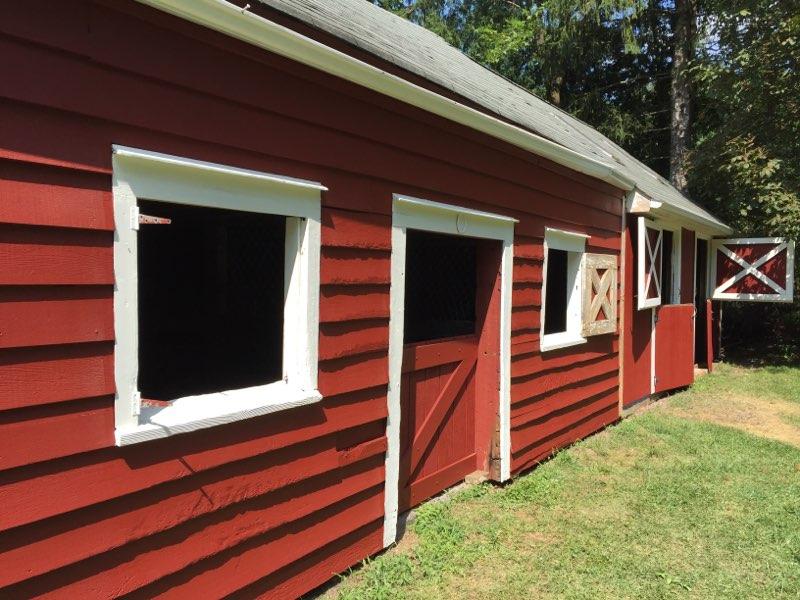 An Old Farm Painting Red And White Barns