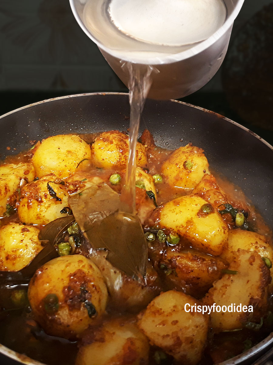 Add Water to make Aloo Mutter Gravy