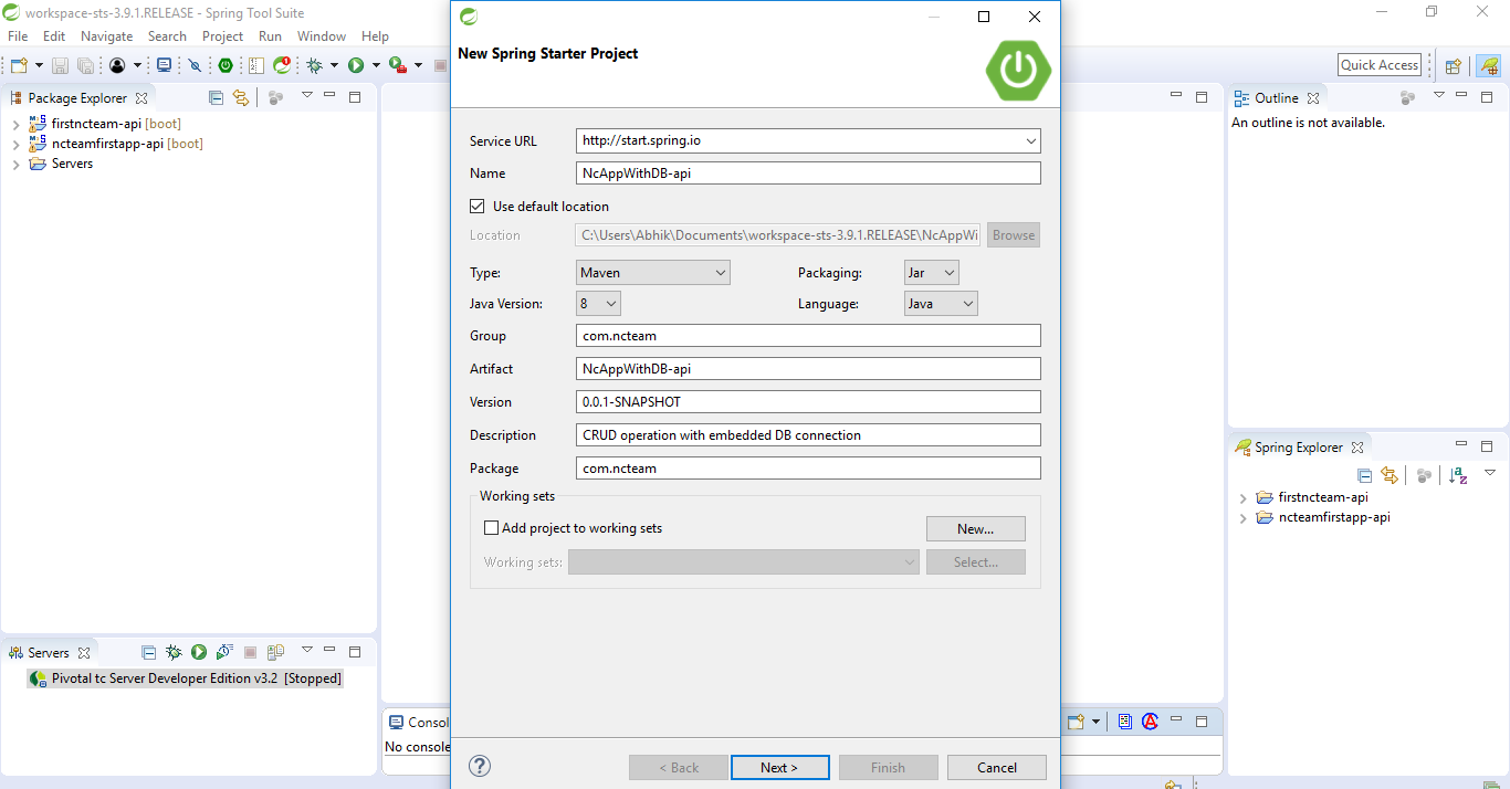 Spring Boot Tutorial 6 Create a complete Spring boot project set