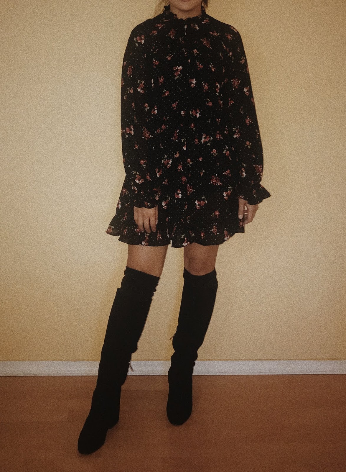 BEAUTY MISSGUIDED TEA DRESS & KNEE HIGH BOOTS