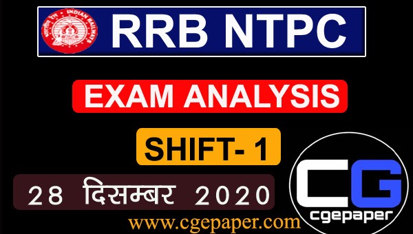 RRB NTPC Exam Analysis 1st Shift for 28 Dec 2020 : Today RRB NTPC Exam Review
