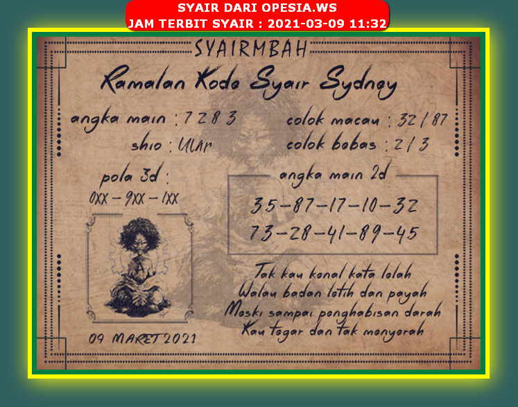 1 New Message Kode Syair Sydney 9 Maret 2021 Forum Syair Togel Hongkong Singapura Sydney