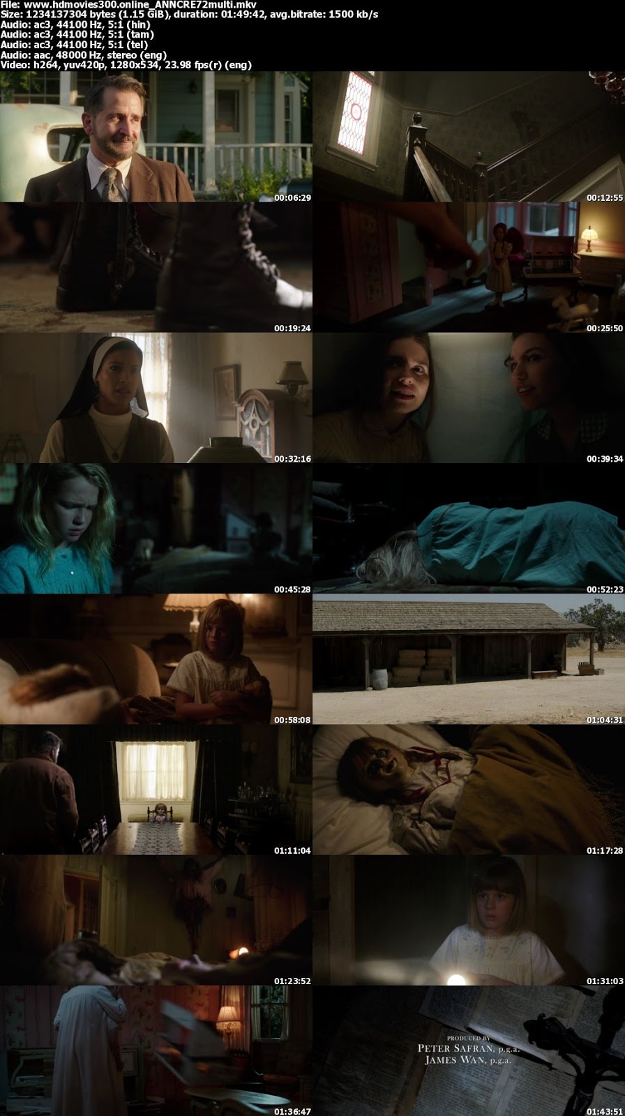 Annabelle Creation 2017 720p 1.1GB BluRay Hindi Dubbed