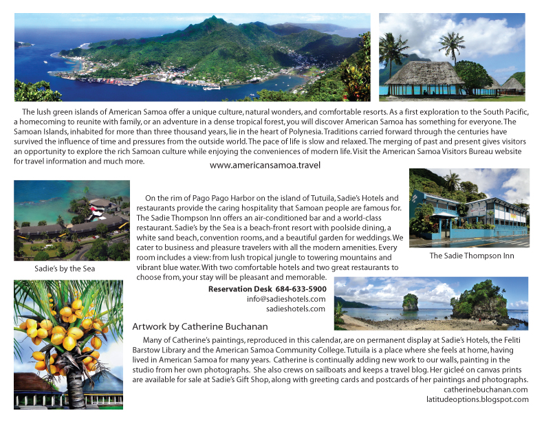 Latitude Options American Samoa 2012 Calendars