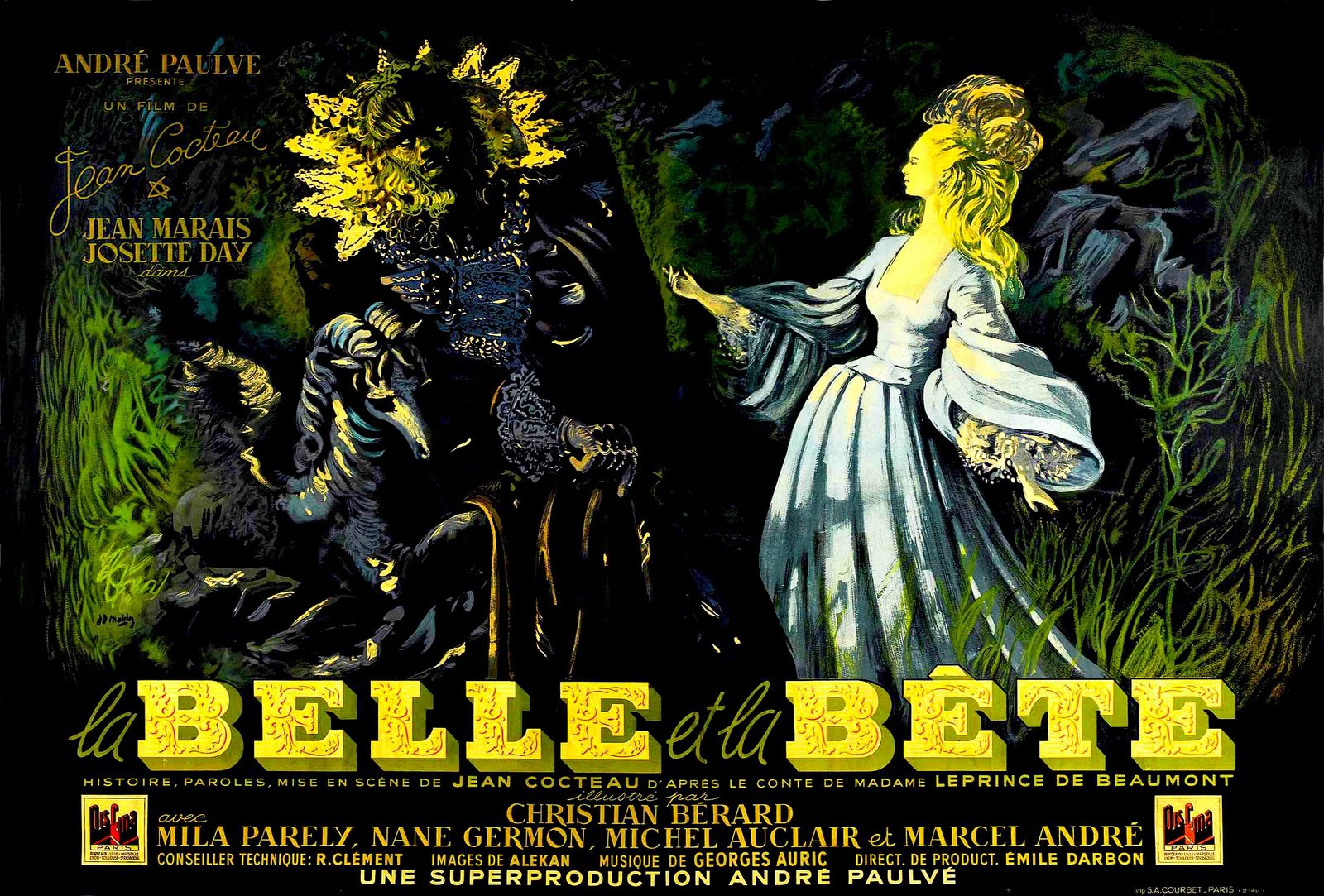 Affiche La Belle Et La Bete Cocteau Cover Univers: La belle et la bête (1946) Jean Cocteau.France