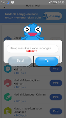 cara masukan kode undangan di aplikasi iMeme Android
