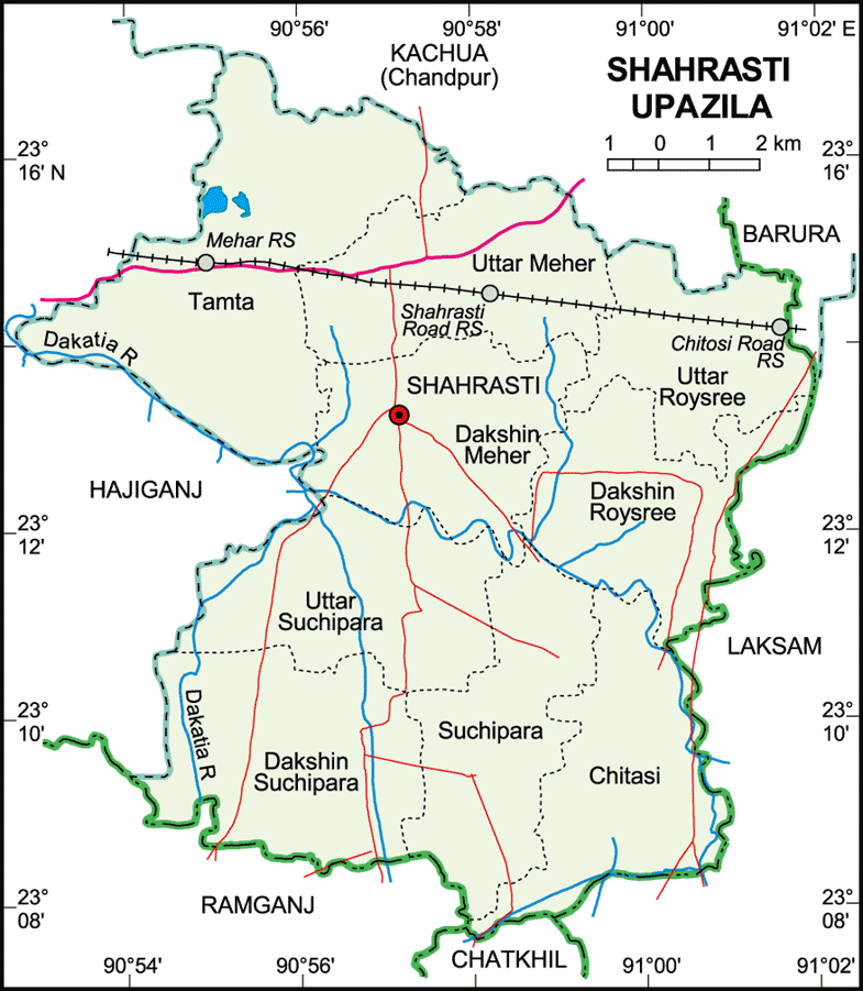 Shahrasti Upazila Map Chandpur District Bangladesh