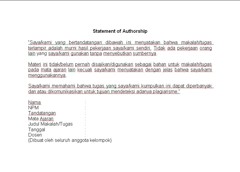 Declaration statement