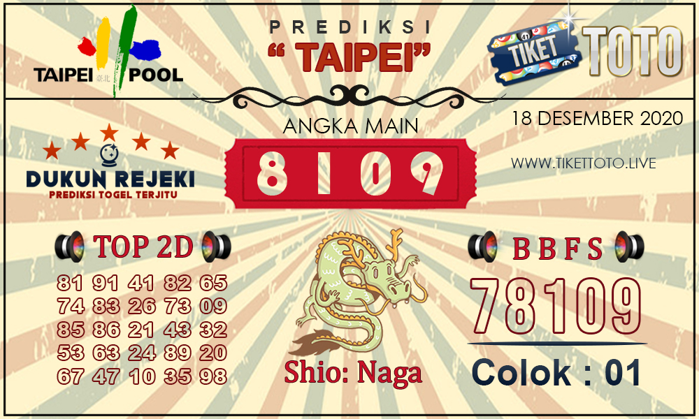 Prediksi Togel TAIPEI TIKETTOTO 18 DESEMBER 2020