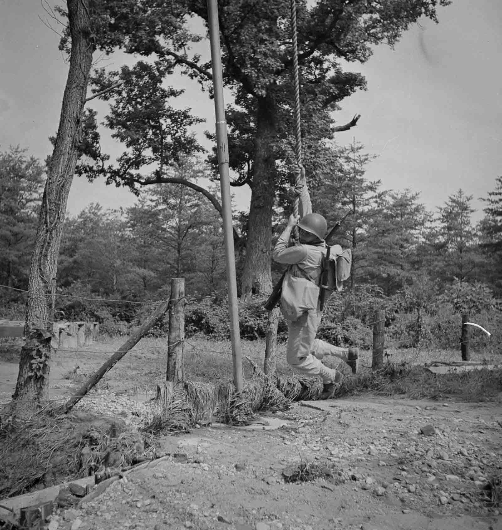 These photos follow the journey of an average young man into a skilled and disciplined soldier  1942 - 23
