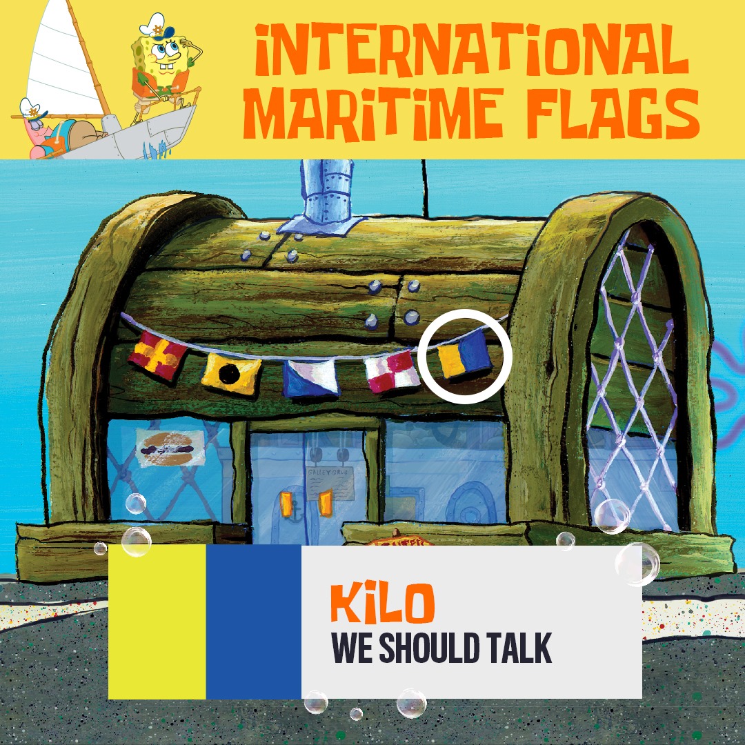 NickALive! What the International Maritime Flags on the Krusty Krab