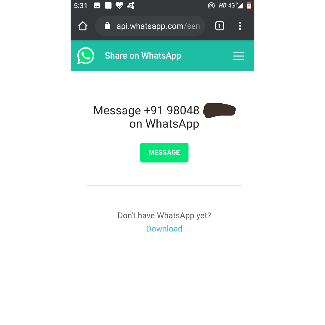 How to send a Whatsapp message to a mobile number without saving it in ...