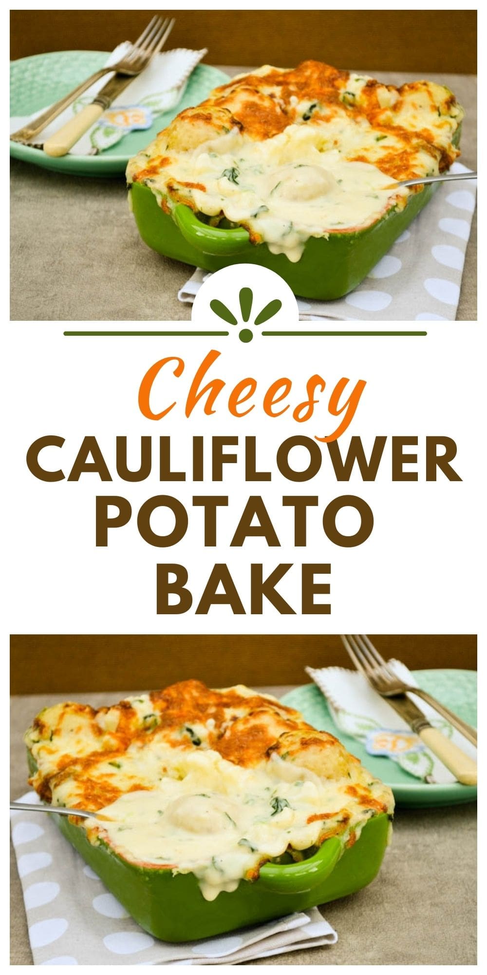 Cheesy Cauliflower and Potato Bake with Spinach Tinned Tomatoes
