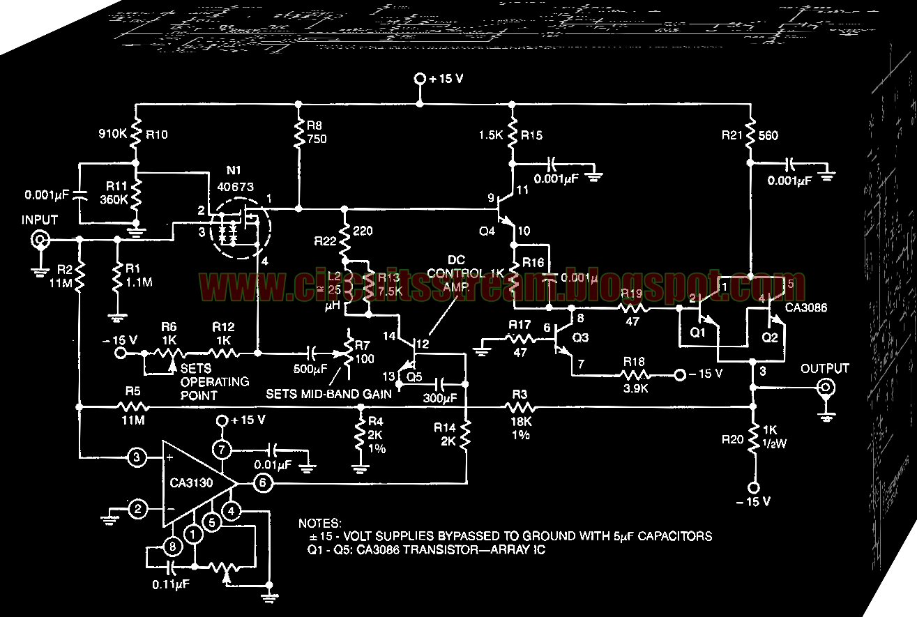 Wide band Instrumentation Amplifier Circuit Diagram