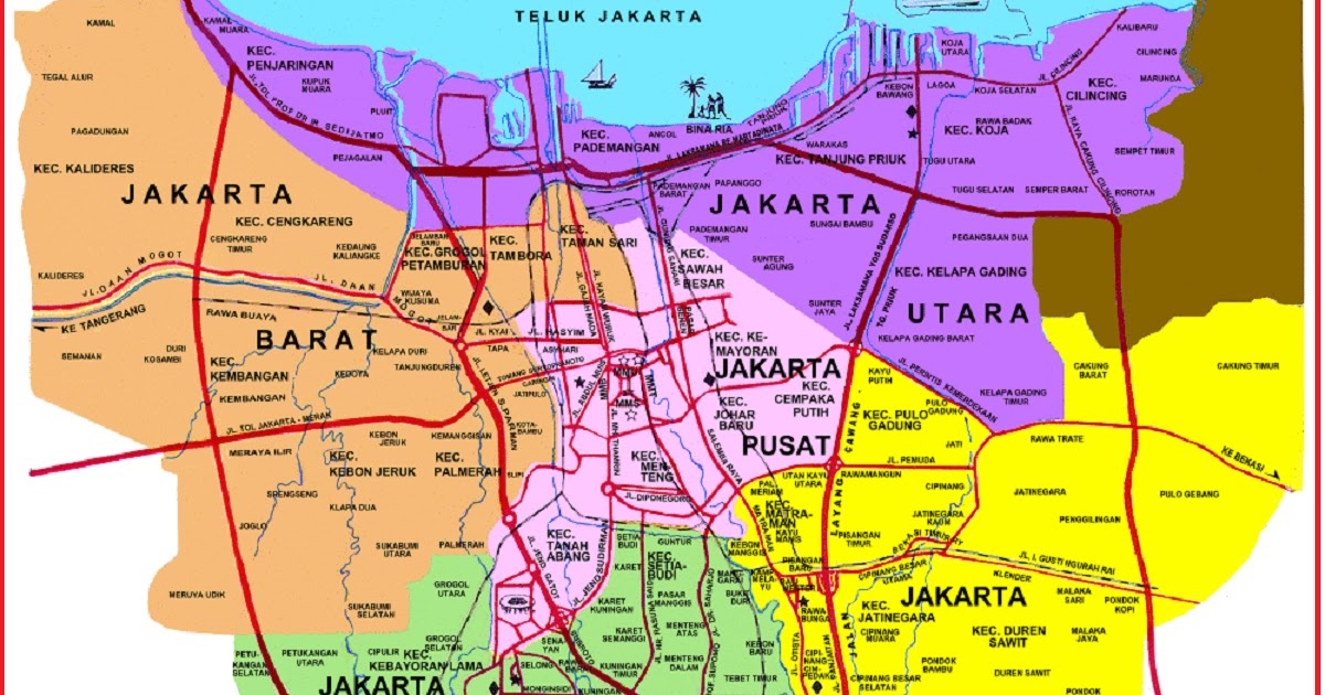 Peta Jakarta HD Lengkap Pusat, Barat, Timur, Utara dan