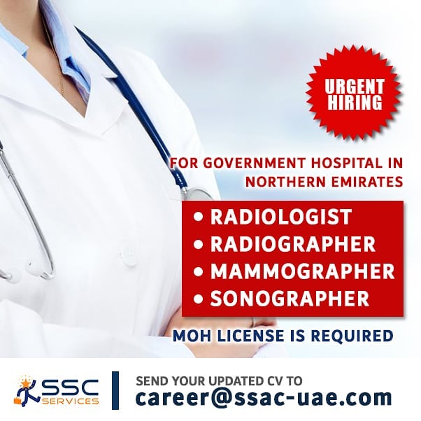 We are Hiring Radiologist, Radiographer, Mammographer, Sonographer for
