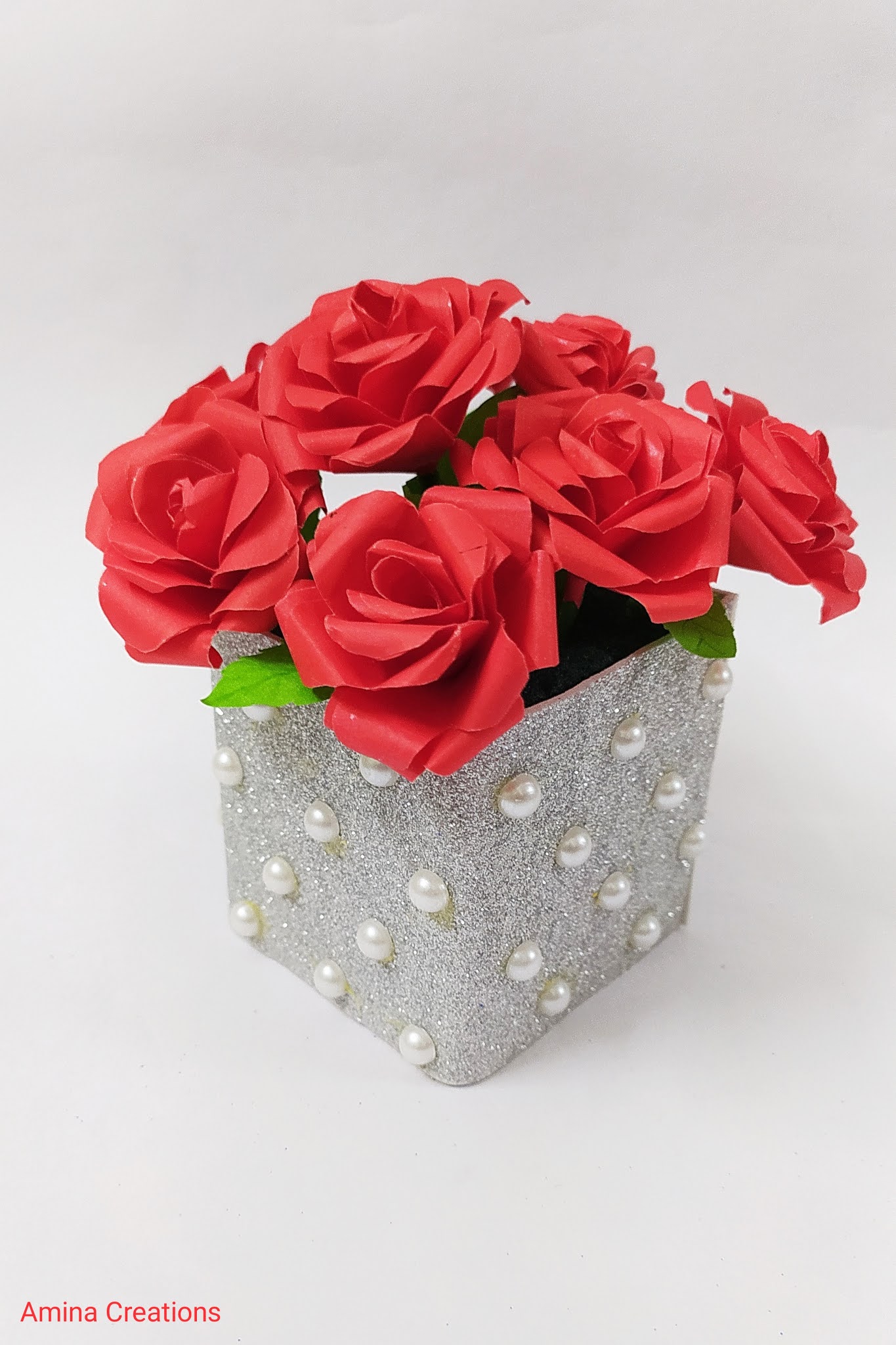 AMINA CREATIONS: DIY PAPER ROSE/ HOW TO MAKE EASY ROSE FLOWER FROM
