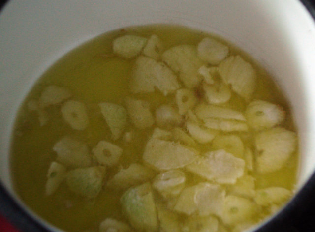saute garlic and onion in olive oil