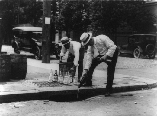 Disposing of Alcohol During Prohibition, 1930s ~ vintage 