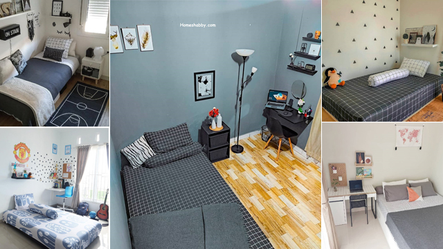 contoh kamar tidur anak laki-laki bernuansa hitam