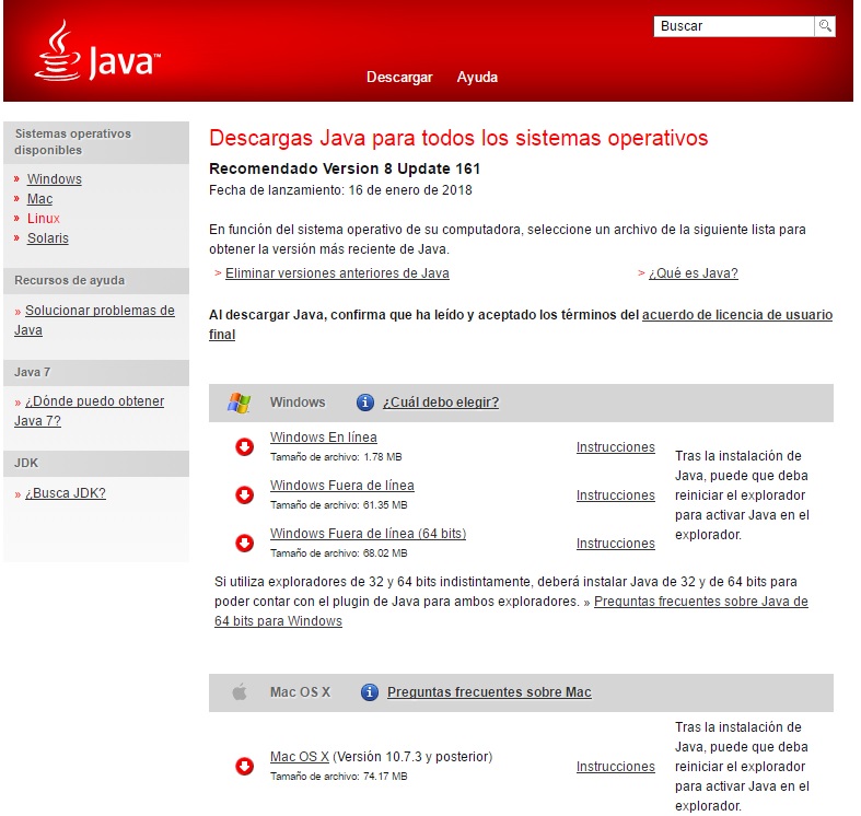 Actualización de Java 8 ( v.161) - Epilogo