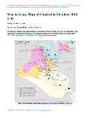 Detailed map of control in Iraq in late October 2014, including territory held by the Islamic State (ISIS, ISIL), the Baghdad government, and the Kurdistan Peshmerga.