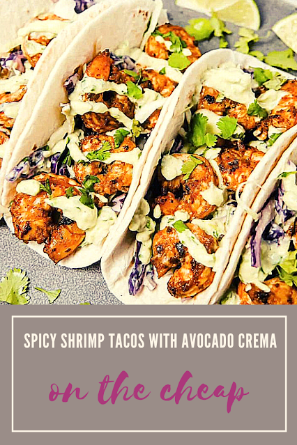 Spicy Shrimp Tacos With Avocado Crema