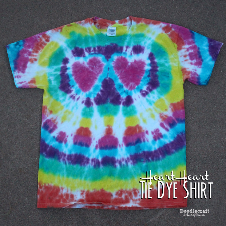 Heart Pillow Tie Dye with Patches DIY Kit