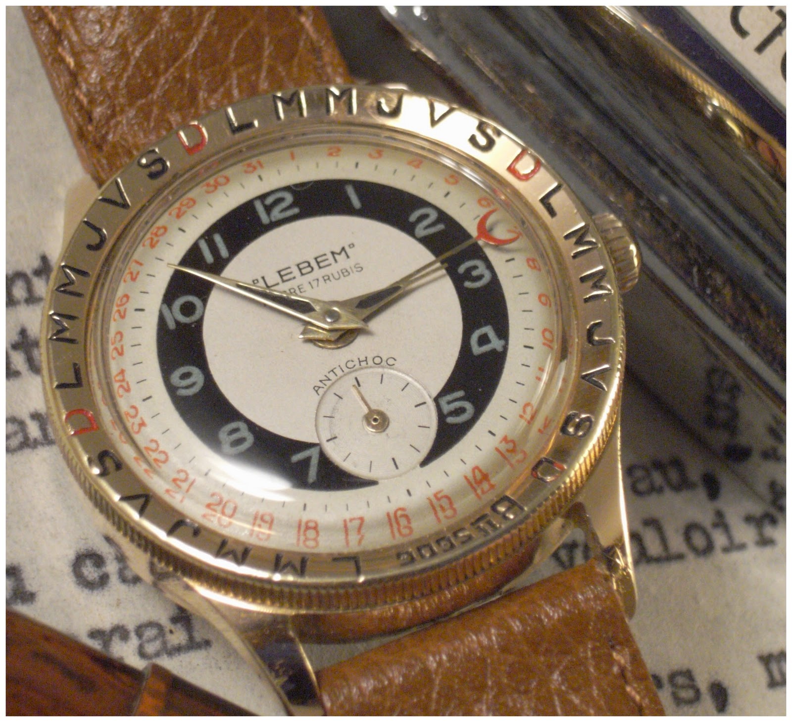 Montre Mécanique Vintage Amelior Calendographe - Occasion, Boîtier Plaqué Or