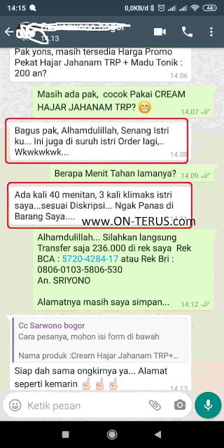 Testimoni Pengguna Cream Hajar Jahanam TRP Obat Kuat Oles Tanpa Rasa Panas