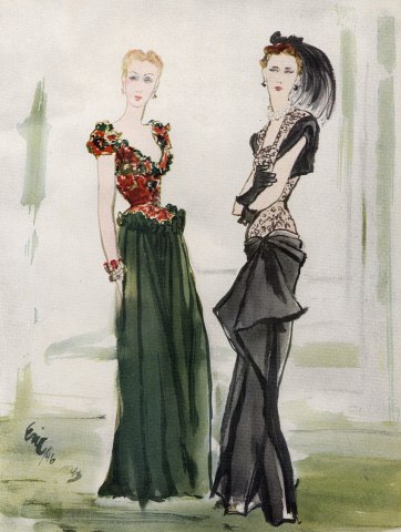 Fashionable Forties: Evening gowns