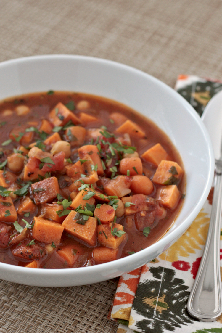 Spicy Sweet Potato and Chickpea Stew Apple A Day