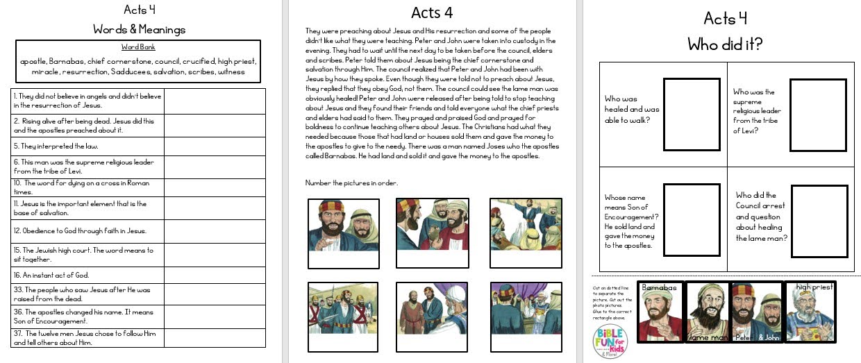 Acts Chapter 4 | Bible Fun For Kids