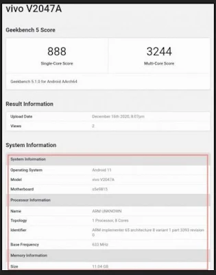 تسريبات جديدة لمواصفات هاتف  vivo X60 على منصة Geekbench