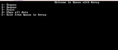 queue using array function 