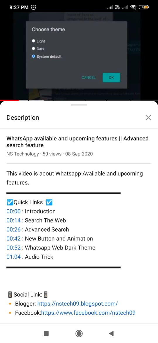 YouTube new description box