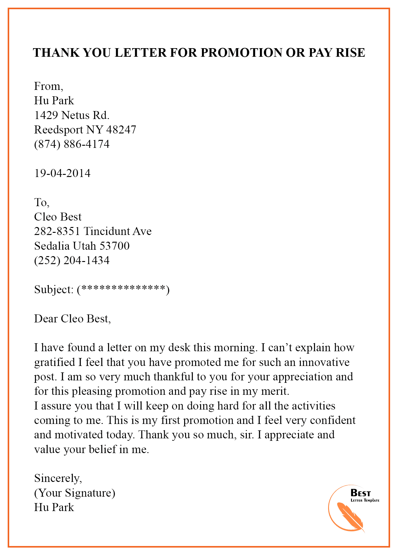 Thank You Letter For Promotion Or Pay Rise Formal Letter thank-you-letter-for-promotion-or-pay-rise-formal-letter