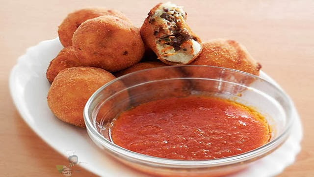 Stuffed Potato Balls, Stuffed yam Balls