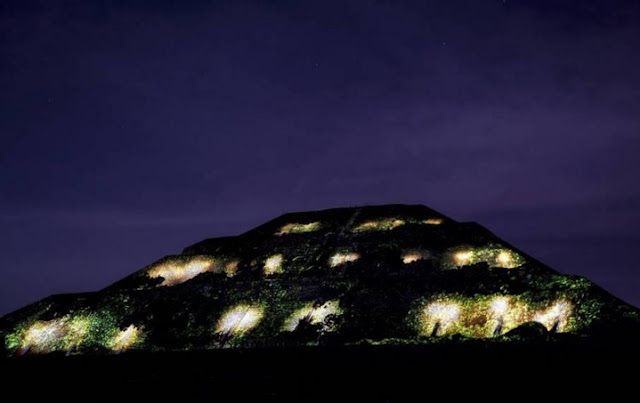 Teotihuacán, luces laser