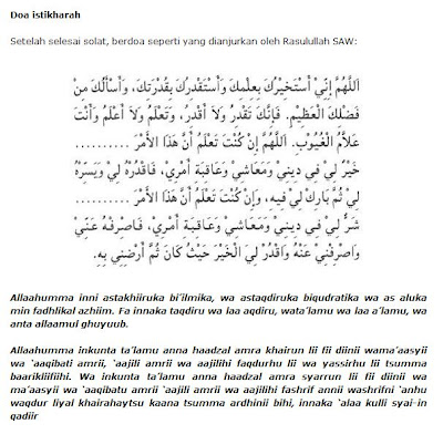 Solat Istikharah Mohon Petunjuk : Niat Shalat Istikharah Mohon Petunjuk