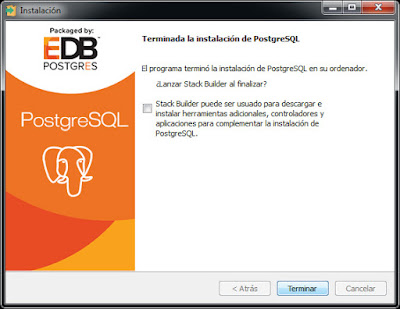 Instalador PostgreSQL - Finalizado Instalador PostgreSQL - Finalizado