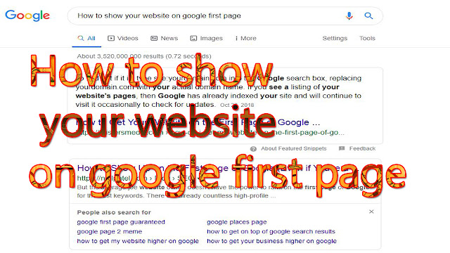 How to show your website on google first page