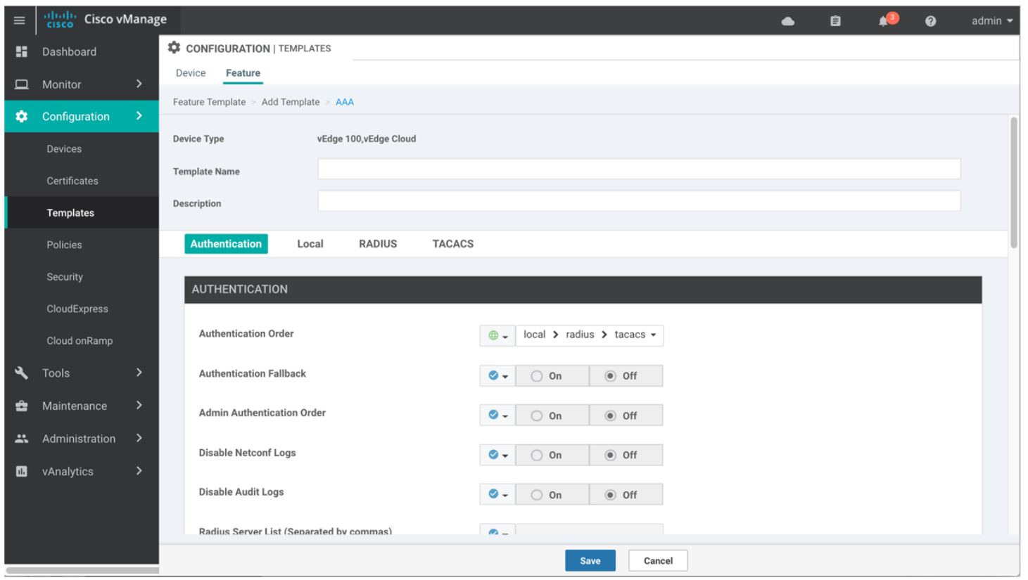 How to Configure RADIUS Authentication on Cisco Viptela vEdge/cEdge