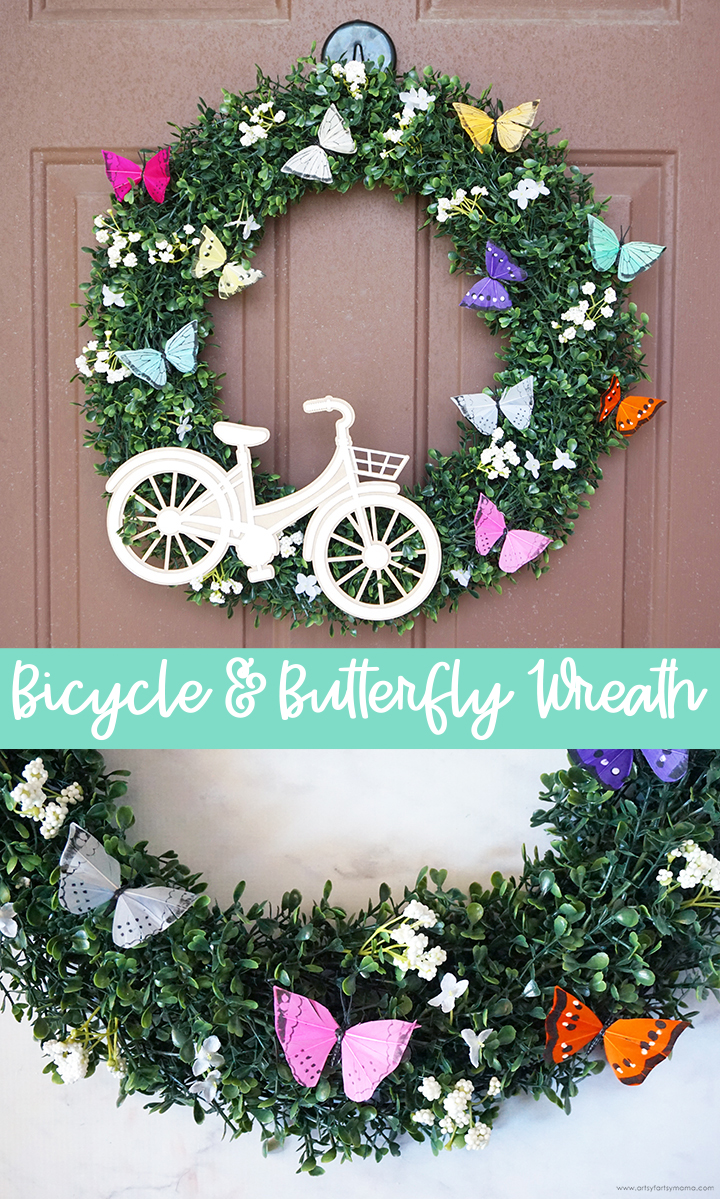 DIY Bicycle & Butterfly Wreath