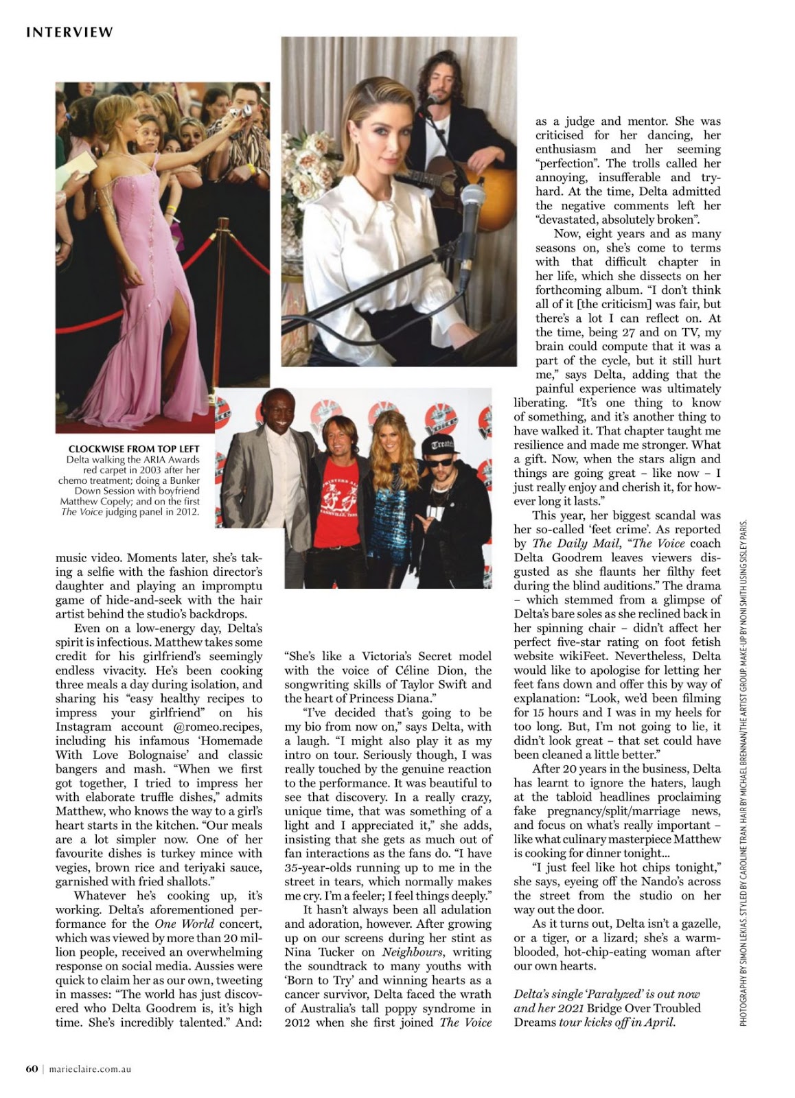 Delta Goodrem Featured n Marie Claire Australia September - 2020 Issue
