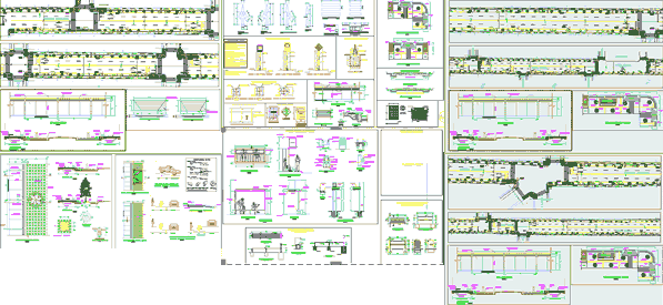 Urban Street Design, Sidewalks, Crosswalks, Signage, Disabled Ramps [DWG]