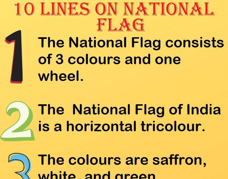 10 Lines on National Flag in English for Kids